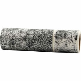 Masking Tape &ndash; Zwart Patroon &ndash; 50 Mm &ndash; 3x5m