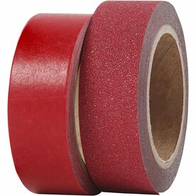 Masking Tape &ndash; Rood &ndash; 15 Mm &ndash; 2 Rollen