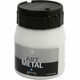 Metallic verf Zilver zilver (Schjerning Art Metal) | Acrylverf metallic | Zilverkleurige hobbyverf | Glanzend | 250 ml | 1 stuk