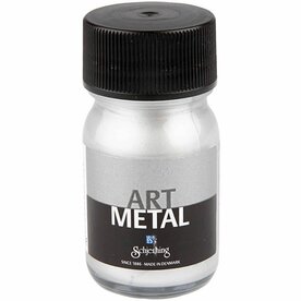 Metallic verf Zilver zilver | Acrylverf metallic | Zilverkleurige hobbyverf | Glanzend | 30 ml | 1 stuk