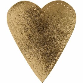 Hart leerpapier goud &ndash; 12x10 cm &ndash; 4 stuks