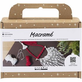Macram&eacute; set kerstman | Hobbyset macrame | DIY pakket | Macram&eacute; kerstman maken | 1 Doos