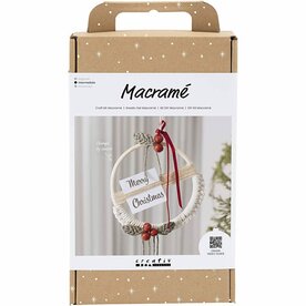 Macram&eacute; set kerstkrans | Hobbyset macrame | DIY pakket | Macram&eacute; kerstkrans maken | 1 Doos