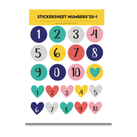 Studio Ins &amp; Outs - Stickervel Numbers-1 - Gekleurde Cijferstickers  Stickervel Cijfers - Nummerstickers - Stickers Met Num