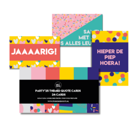 Studio Ins &amp; Outs - Set Van 24 Quotekaartjes - Kaartjes Met Quotes - Party'25 - Mini Kaartjes Leuke Uitspraken