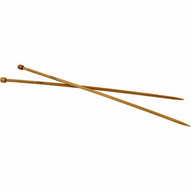 Breinaalden - Bamboe Breinaalden - Houten Breinaalden - Lange Breinaalden Met Knop - 5,5 mm - 35cm - 1 Paar