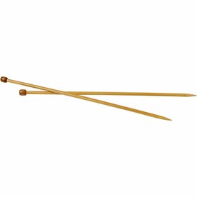 Breinaalden - Bamboe Breinaalden - Houten Breinaalden - Lange Breinaalden Met Knop - 6,5 mm - 35cm - 1 Paar