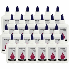 Schoollijm set &ndash; Witte lijm papier &amp; hout &ndash; 24x100 ml