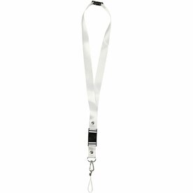 Keycord &ndash; Polyester Sleutelkoord &ndash; Ivoorwit Keycord &ndash; Veiligheidssluiting &ndash; 53 Cm &ndash; Set Van 5