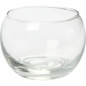 Waxinelichthouder bolvormig &ndash; Glas &ndash; &Oslash; 8 cm &ndash; 7 cm hoog &ndash; 12 stuks