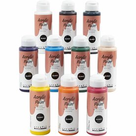 Acrylverf Glossy, diverse kleuren, 10x120 ml