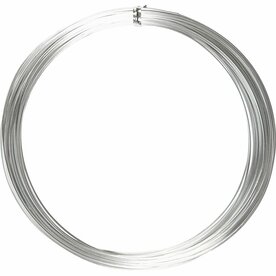 Alu draad, rond, dikte 1 mm, zilver, 16 m/ 1 rol