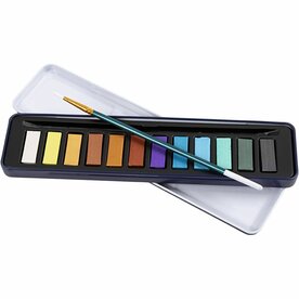 Aquarelset, metallic kleuren, 12 kleur/ 1 doos