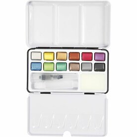 Art Metallic Aquarelverf 12 Kleuren | Metallic Waterverf Set | Aquarelverf Metallic | 12 Kleuren