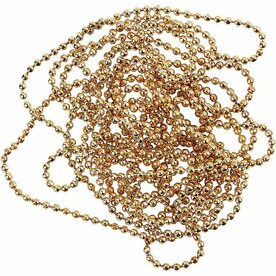 Balletjesketting, d 1,5 mm, verguld, 150 cm/ 1 rol