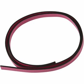 Band van Imitatie Leer, B: 10 mm, dikte 3 mm, roze, 1 m/ 1 doos