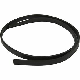 Band van Imitatie Leer, B: 10 mm, dikte 3 mm, zwart, 1 m/ 1 doos