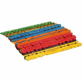 Constructiehoutjes, L: 11,4 cm, B: 10 mm, diverse kleuren, 30 stuk/ 1 doos