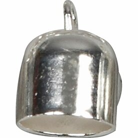 Eindkapje | Verzilverd | Met oog | Voor koord/ketting 8 mm | d 8 mm | 50 stuks