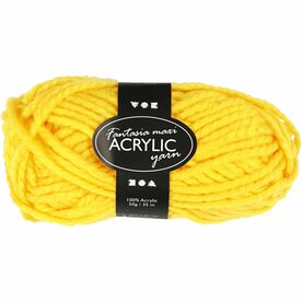 Acrylgaren | Fantasia | Geel | Maxi 2-draads | Haakgaren acryl | Breigaren acryl | 35 m | 50 g | 1 bol