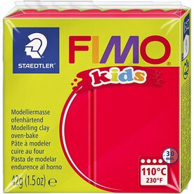 Boetseerklei Rood | FIMO Kids Klei | Afbak Klei Kinderen | Kinderklei | DIY Klei | Rood | 42 Gram | 1 Stuk