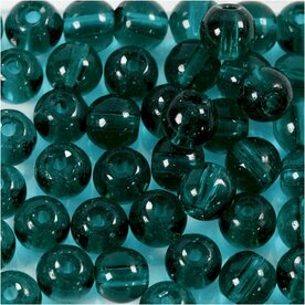 Glas kralen, d 4 mm, gatgrootte 1 mm, groen, 45 stuk/ 1 doos
