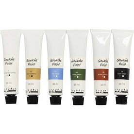 Gouacheverf, Natuurlijke kleuren, 6x20 ml/ 1 doos