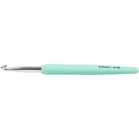 Haaknaald | Ergonomische haaknaald | Softgrip haaknaald | Aluminium haaknaald | 6 mm | Turquoise