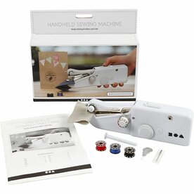 Handnaaimachine, H: 6,7 cm, L: 20,5 cm, B: 3,5 cm, wit, 1 stuk
