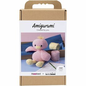 Hobbyset Amigurumi, Eendje, lichtroze, lichtgeel, 1 doos