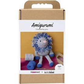 Hobbyset Amigurumi, Leeuw, marineblauw, lichtgrijs, 1 doos