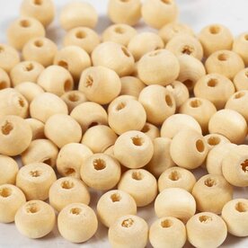 Houten kraal, d 5 mm, gatgrootte 1,5 mm, 100 stuk/ 1 doos