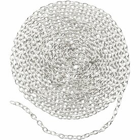 Jasseron, B: 2 mm, verzilverd, 2 m/ 1 stuk