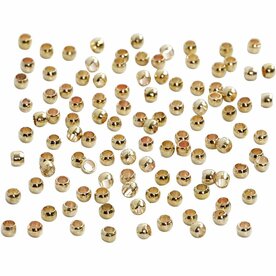 Knijpkralen | Crimp beads | Voor kralendraad | Goud | &Oslash; 2 mm | 100 stuks