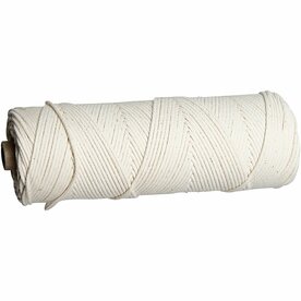 Lont voor Bijenwas vellen, Voor gebruik met kaarsen die zijn gemaakt van platen bijenwas, afm 3, dikte 2-3 mm, 100 gr, 80 m/ 1 rol