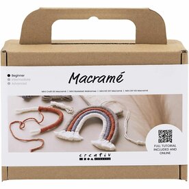 Macram&eacute; set regenboog | Hobbyset macrame | DIY pakket | Macram&eacute; regenboog maken | 1 Doos