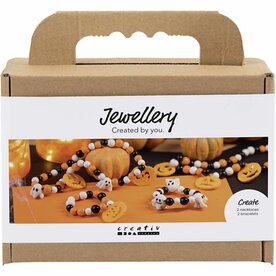 Mini Hobbyset Sieraden, Halsketting en armband, halloween kleuren, 1 doos