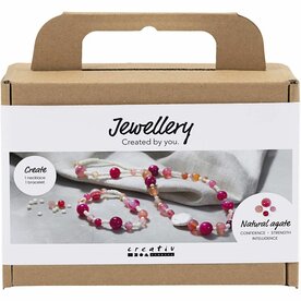 Mini Hobbyset Sieraden, Halsketting en armband, roze, 1 doos
