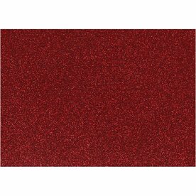 Opstrijkfolie, A5, vel 148x210 mm, glitter, rood, 1 vel
