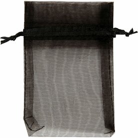 Organza zakjes, afm 7x10 cm, zwart, 10 stuk/ 1 doos