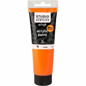 Acrylverf Oranje (#09) | Hobbyverf | Oranje Acrylic Verf | Dekkend | 120 ml | 1 stuk