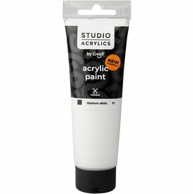 Acrylverf White wit (#81) | Hobbyverf | Witte acrylic verf | Dekkend | 120 ml | 1 fles