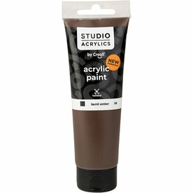 Acrylverf Burnt Umber bruin (#69) | Hobbyverf | Bruine acrylic verf | Dekkend | 120 ml | 1 fles
