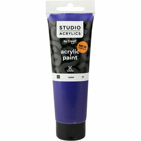 Acrylverf Violet paars (#25) | Hobbyverf | Paarse acrylic verf | Dekkend | 120 ml | 1 fles