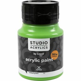 Acrylverf Briljantgroen Groen (#50) | Hobbyverf | Groene Acrylic Verf | Semi-Dekkend | 500 ml | 1 stuk
