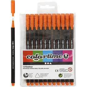 Fineliners - Oranje - lijndikte 0,6-0,7mm - Colortime - 12 stuks