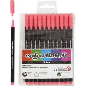 Fineliners - Roze - lijndikte 0,6-0,7mm - Colortime - 12 stuks