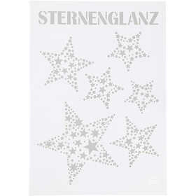 Sjabloon - Flexibel Tekensjabloon - Hobbysjabloon - Sterren - A4 - 21x29,7cm - Viva Decor