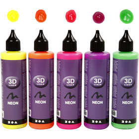 3D liner - Neon Kleuren - Colortime - 5x100ml