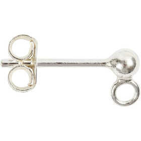 Oorsteker, sterling zilver, L: 13 mm, 10 stuk/ 1 doos